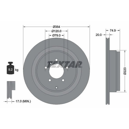 Textar 2 x Rear Brake Discs 92175503