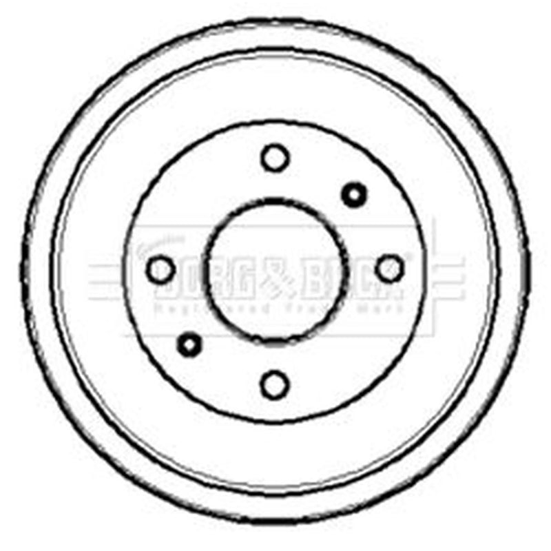 Borg & Beck Brake Drum Assembly Rear BBR7028