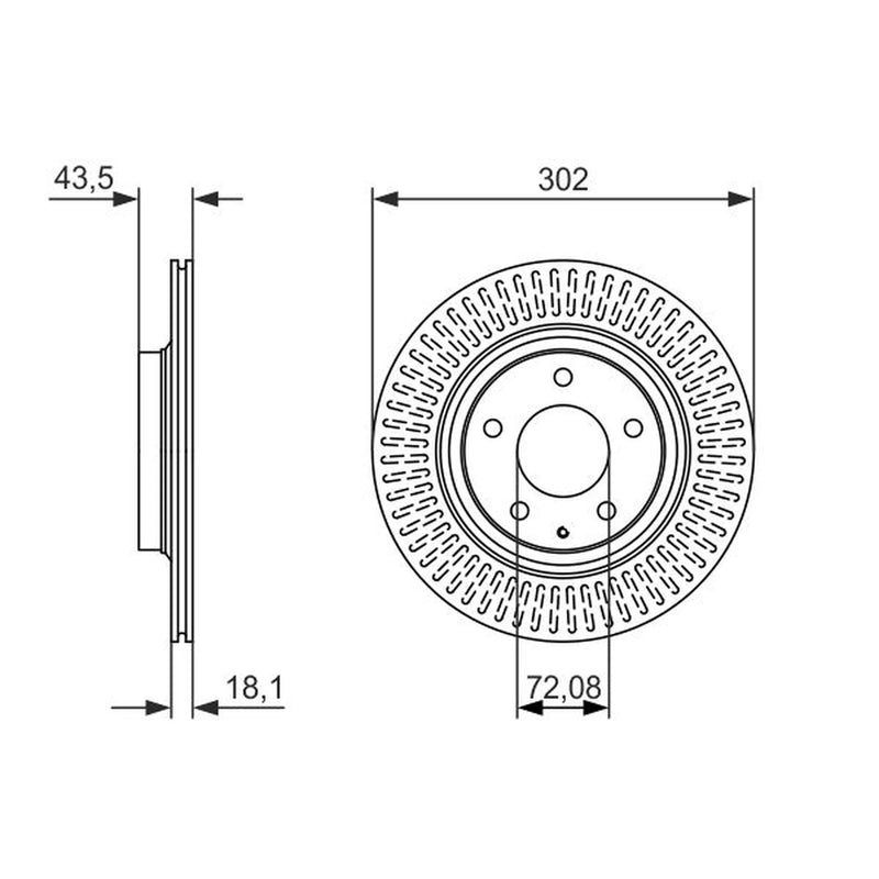 Bosch 2 x Vented Rear Brake Discs 0 986 479 796