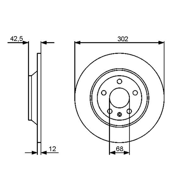 Bosch 2 x Solid Rear Brake Discs 0 986 479 458