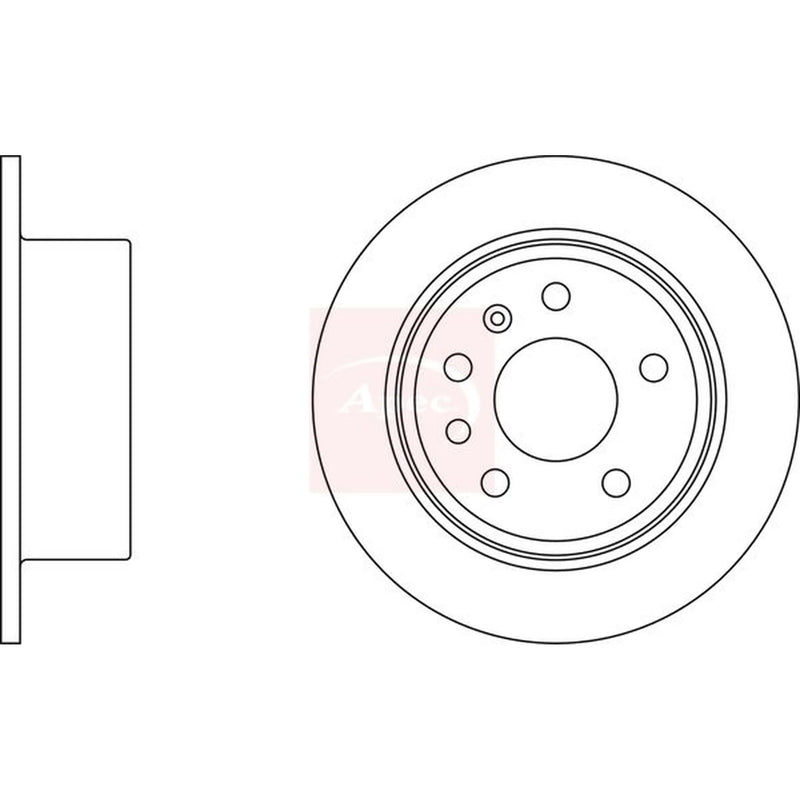 Apec 2 x Solid Rear Brake Discs DSK703