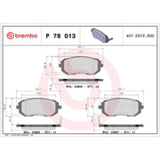 Brembo 4 x Front Brake Pad Set P78013