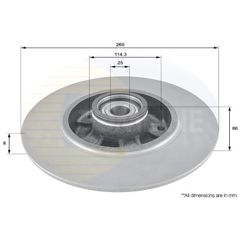 Comline 2 x Solid Rear Brake Discs ADC3015