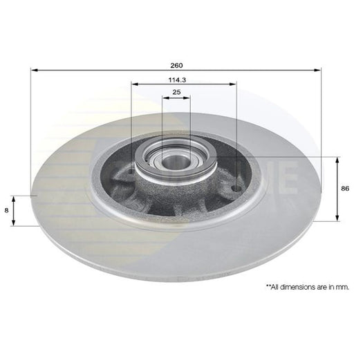 Comline 2 x Solid Rear Brake Discs ADC3015