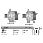 Denso Car Alternator 12V DAN2038