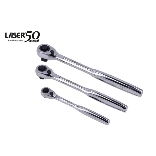 Laser Tools Ratchet Set with Comfort Handle 3pc - 50th Anniversary - PL