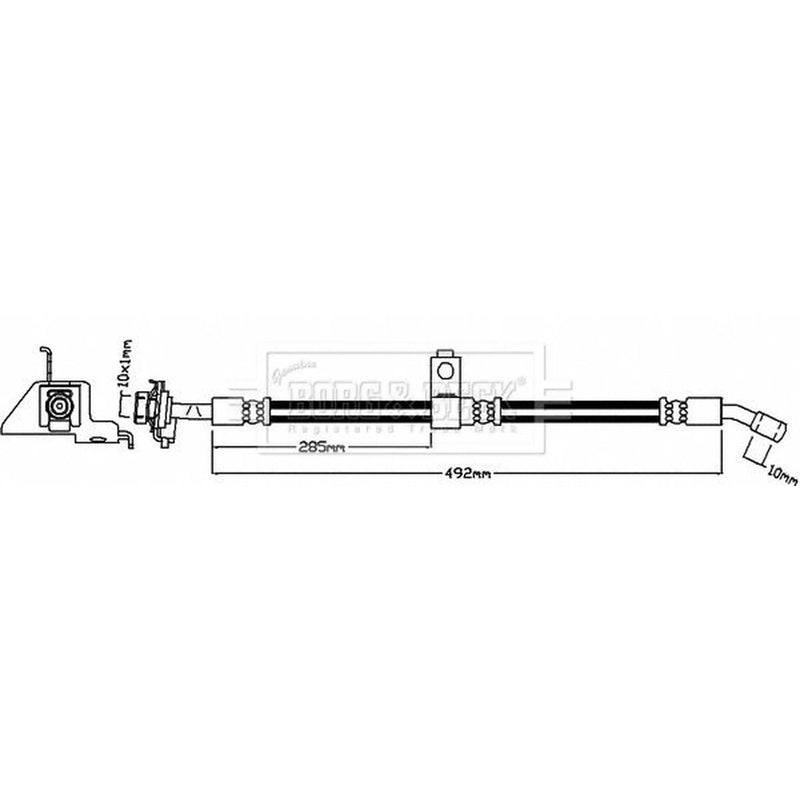 Borg & Beck Brake Hydraulic Hose Line Front Right BBH8131