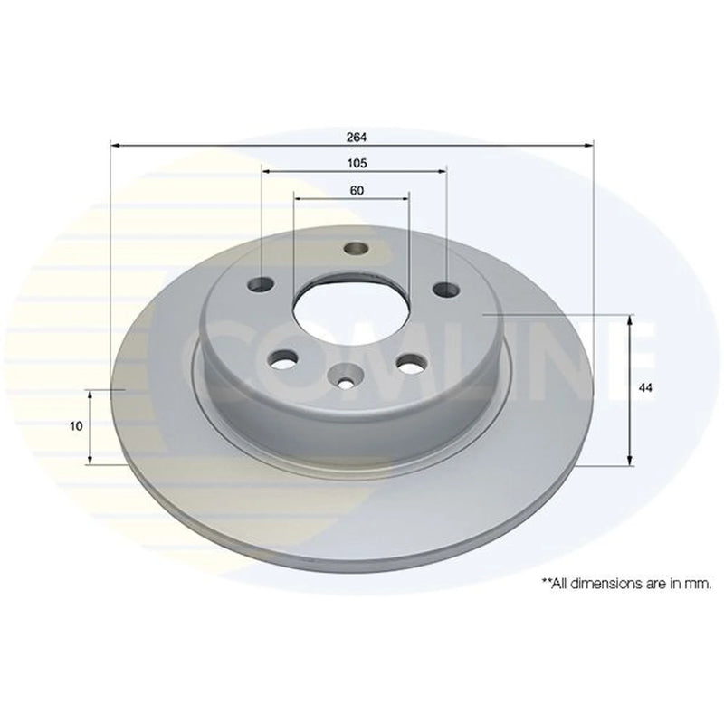 Comline 2 x Solid Rear Brake Discs ADC1166