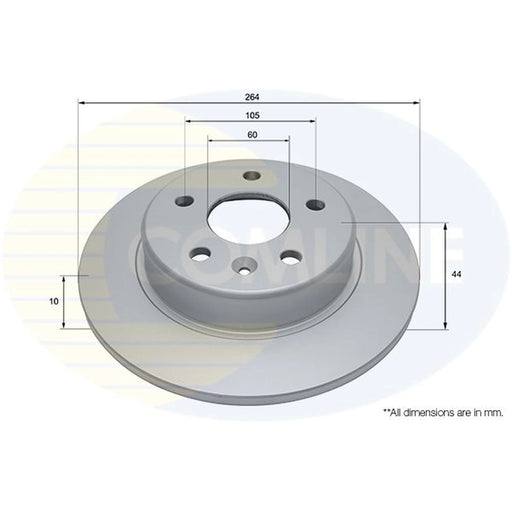 Comline 2 x Solid Rear Brake Discs ADC1166