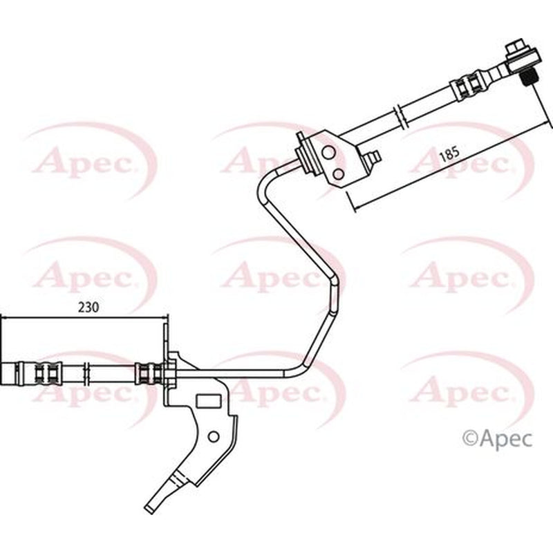 Apec Brake Hydraulic Hose Line Rear Left HOS3689