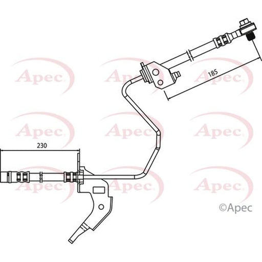 Apec Brake Hydraulic Hose Line Rear Left HOS3689