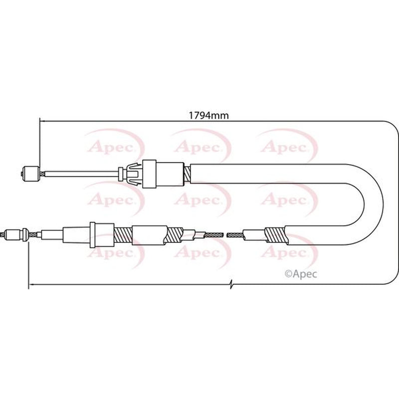 Apec Handbrake Cable Left Rear CAB1335