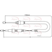 Apec Handbrake Cable Left Rear CAB1335