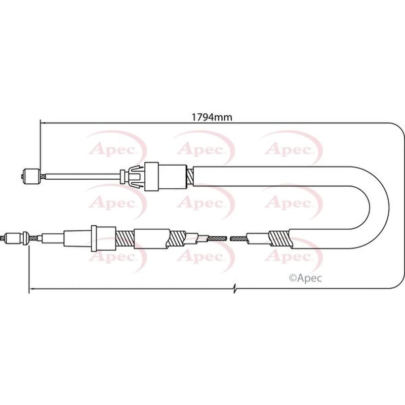Apec Handbrake Cable Left Rear CAB1335