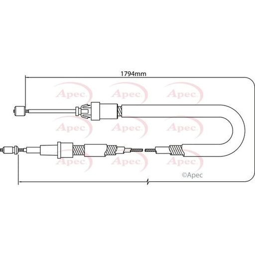 Apec Handbrake Cable Left Rear CAB1335