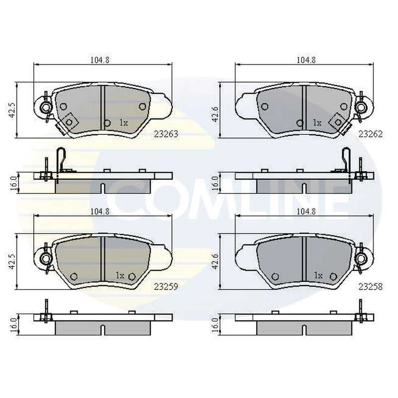 Comline 4 x Rear Brake Pad Set CBP3750