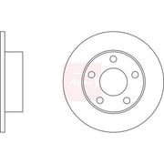 Apec 2 x Solid Rear Brake Discs DSK2053