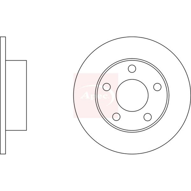Apec 2 x Solid Rear Brake Discs DSK2053