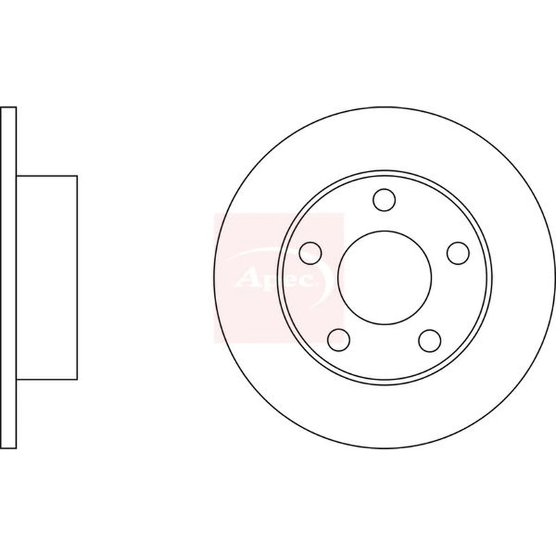 Apec 2 x Solid Rear Brake Discs DSK2053