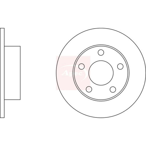 Apec 2 x Solid Rear Brake Discs DSK2053