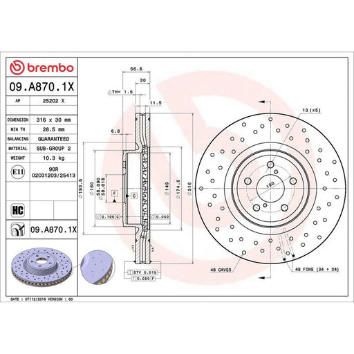 Brembo Xtra 2 x / Front Brake Discs 09.A870.1X