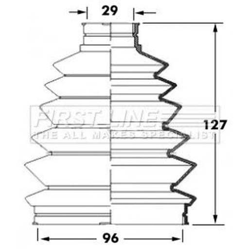 First Line Drive Shaft Bellow Kit Front Left Thermoplast FCB6013