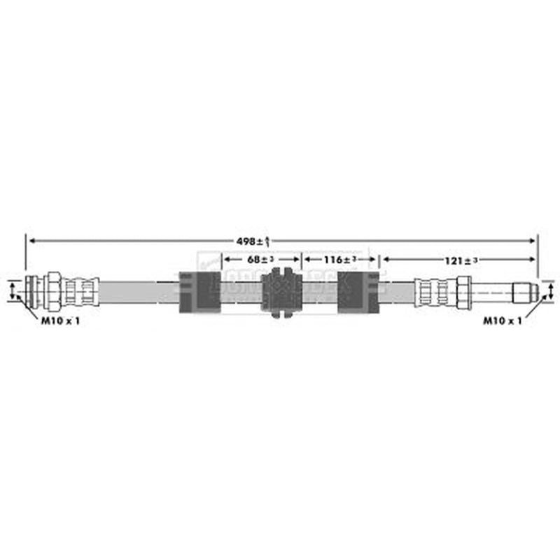 Borg & Beck Brake Hydraulic Hose Line Front Left BBH6708