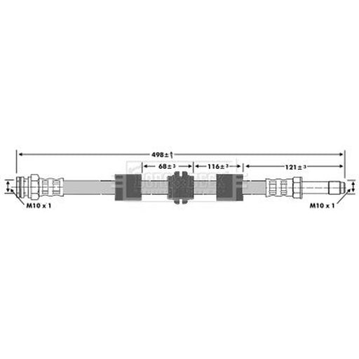 Borg & Beck Brake Hydraulic Hose Line Front Left BBH6708