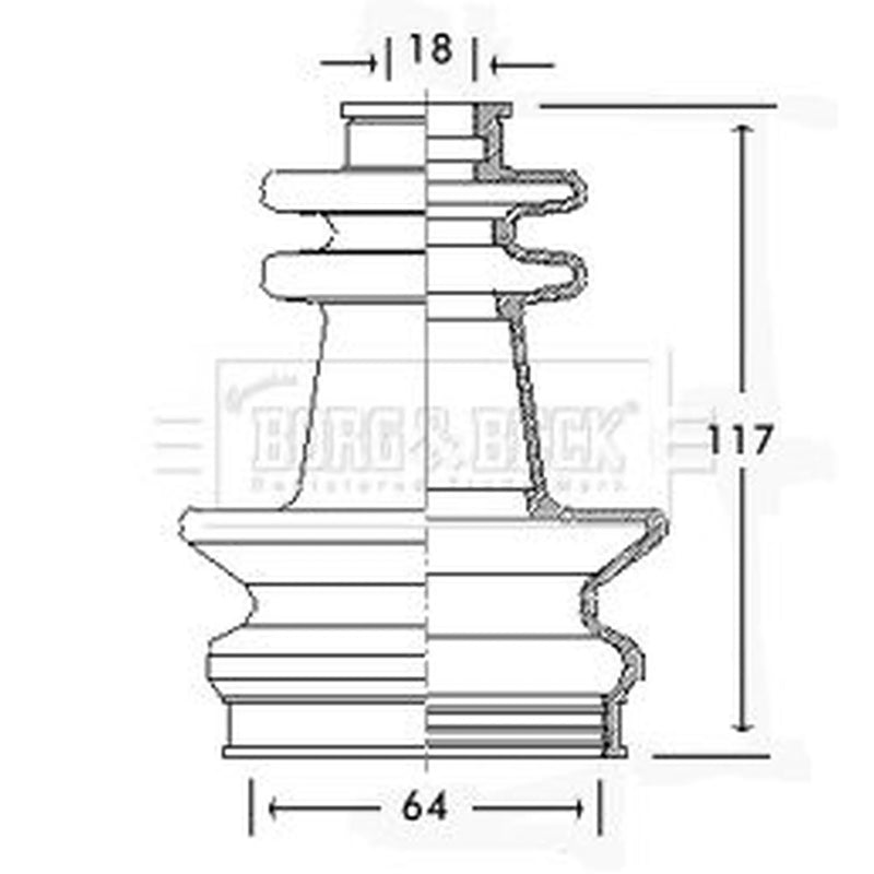 Borg & Beck Drive Shaft Bellow Kit Front Left BCB2597