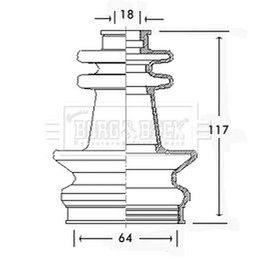 Borg & Beck Drive Shaft Bellow Kit Front Left BCB2597