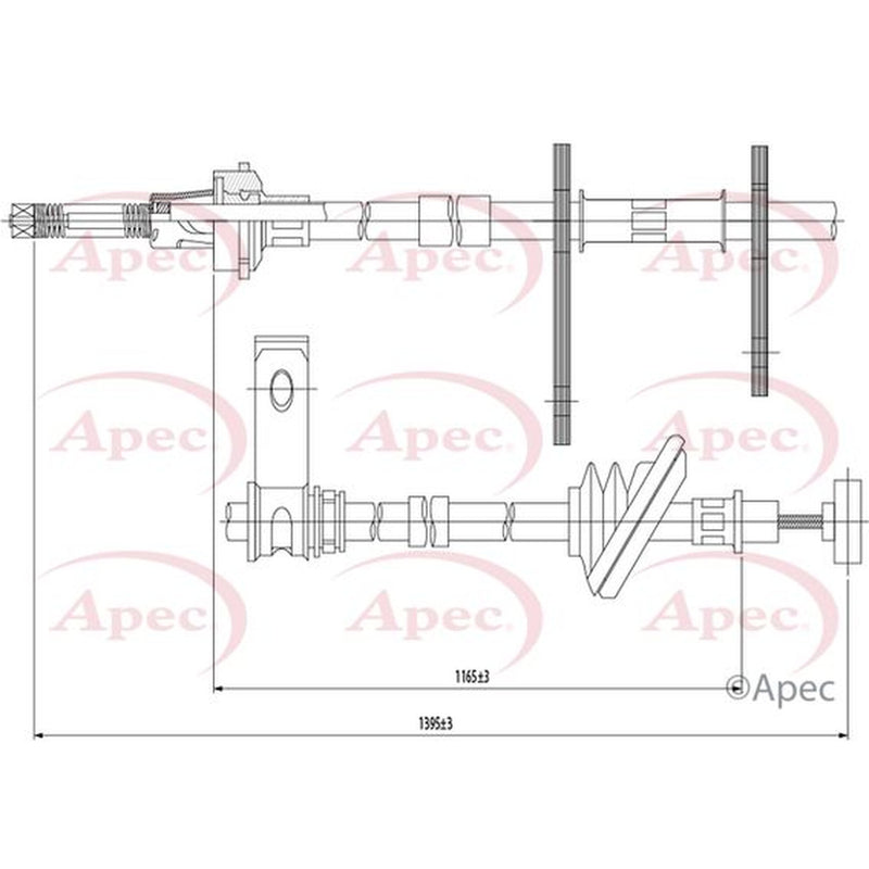 Apec Handbrake Cable Right Rear CAB1414