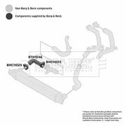 Borg & Beck Intercooler Turbo Charge Air Hose Front BTH1046