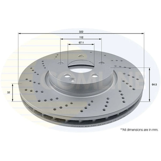 Comline 2 x Perforated/Vented Front Brake Discs ADC1655V