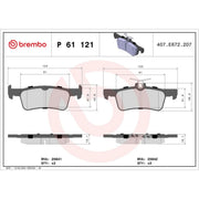 Brembo 4 x Rear Brake Pad Set P61121