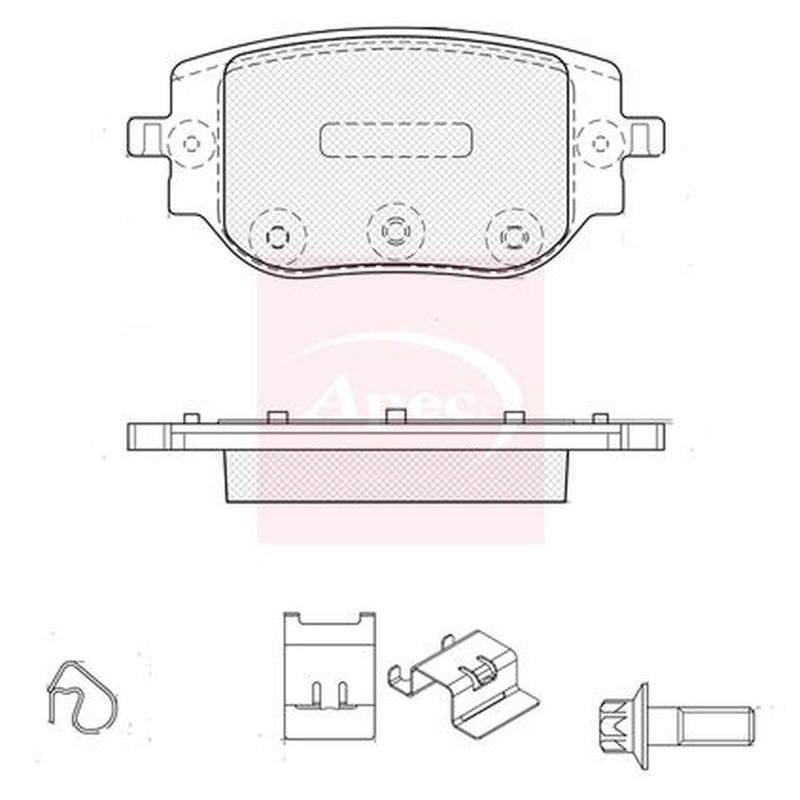 Apec Rear Brake Pad Set PAD2555