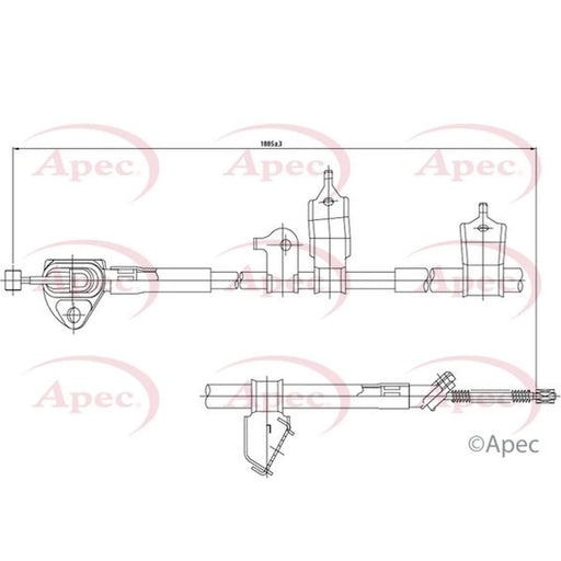 Apec Handbrake Cable Left Rear CAB1151