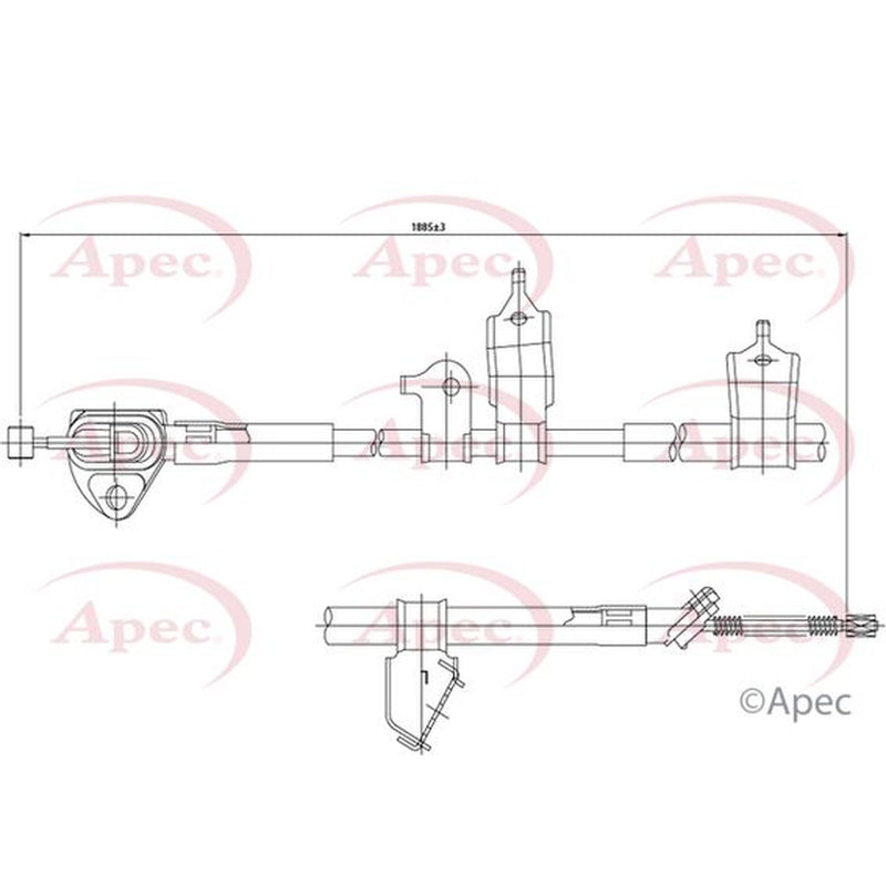 Apec Handbrake Cable Left Rear CAB1151