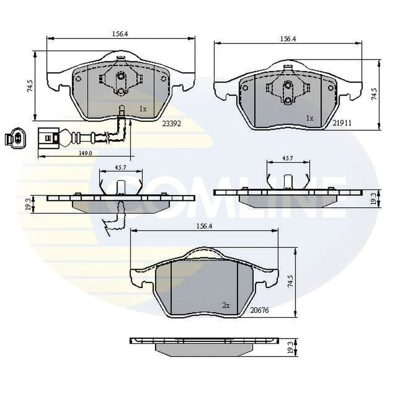 Comline 4 x Front Brake Pad Set CBP11111