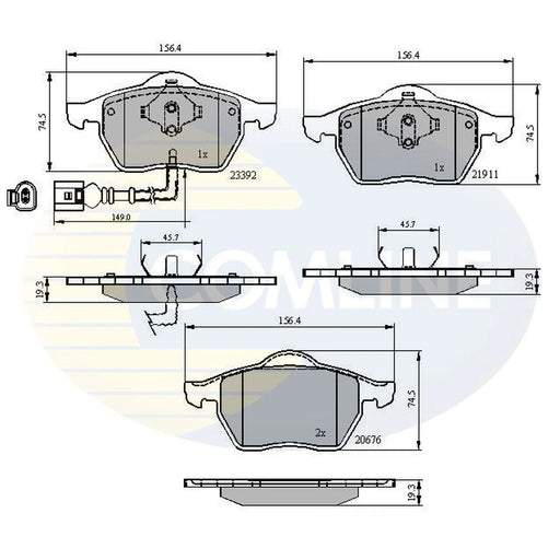 Comline 4 x Front Brake Pad Set CBP11111