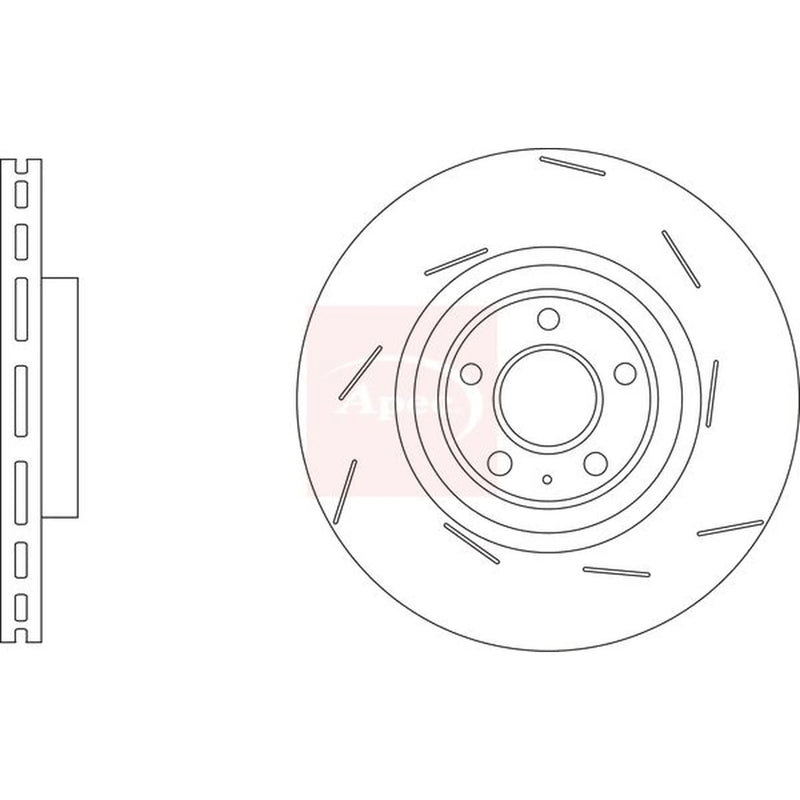 Apec 2 x Slotted/Internally Vented Front Brake Discs DSK3303