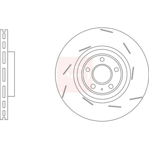 Apec 2 x Slotted/Internally Vented Front Brake Discs DSK3303