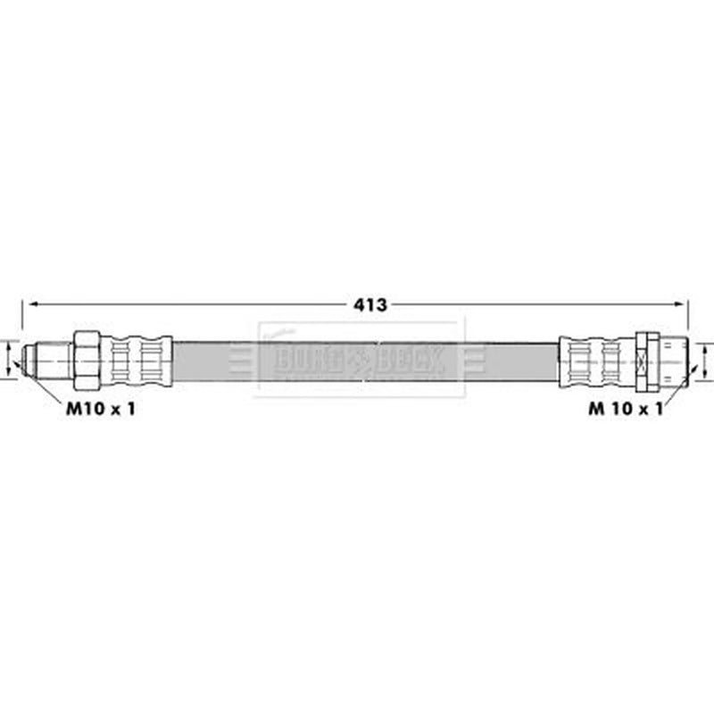 Borg & Beck Brake Hydraulic Hose Line Front Left BBH7091