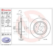 Brembo 2 x Internally Vented Rear Brake Discs 09.D767.21