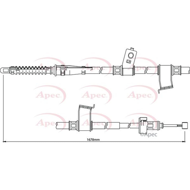 Apec Handbrake Cable Right Rear CAB1250