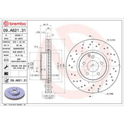 Brembo 2 x Perforated/Vented Front Brake Discs 09.A621.31