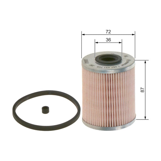 Genuine Bosch Car Fuel Filter N1705 Fits Vauxhall Movano Cdti - 2.5 - 06-10 1457 Bosch  - Town Parts