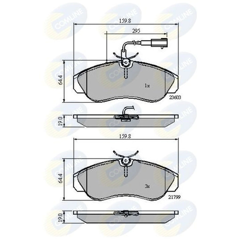Comline 4 x Front Brake Pad Set CBP11032