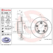 Brembo 2 x Rear Brake Discs 09.D580.11