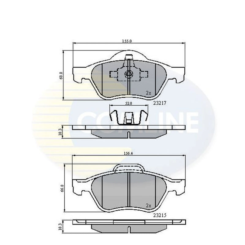 Comline 4 x Front Brake Pad Set CBP01115