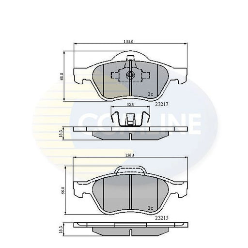 Comline 4 x Front Brake Pad Set CBP01115